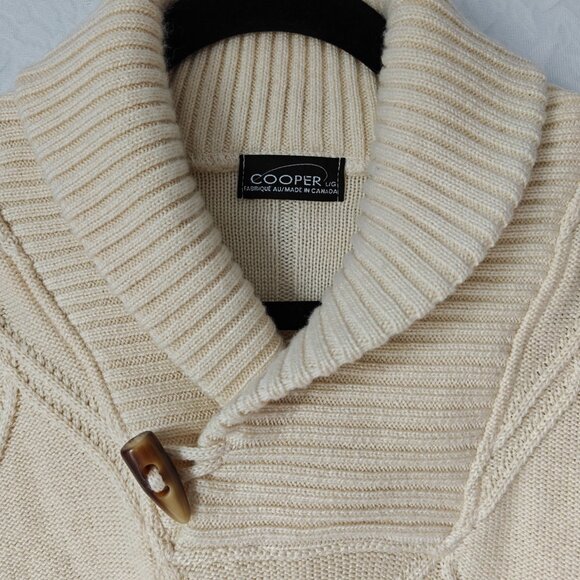 Vintage COOPER Wool Blend Sweater Beige Size Large - Picture 3 of 10